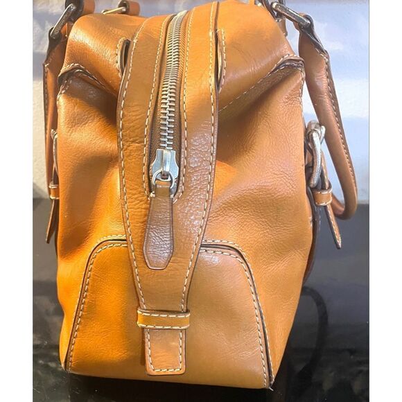 MICHAEL KORS Handbag Cognac Natural Brown Leather Purse Satchel Doctors Bag - Picture 2 of 16